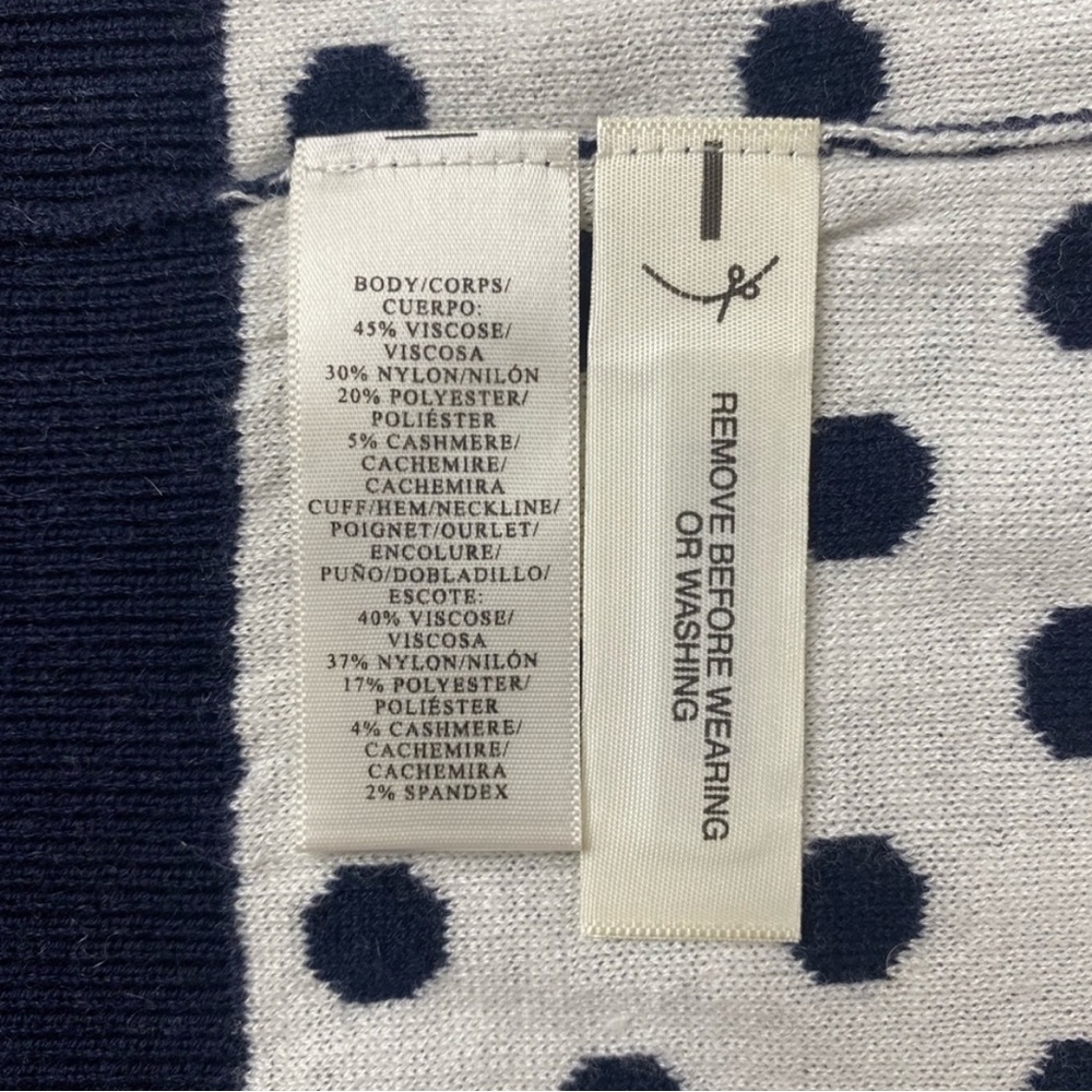 Ann Taylor Navy Blue and White Polka Dot Sweater S - Picture 5 of 6